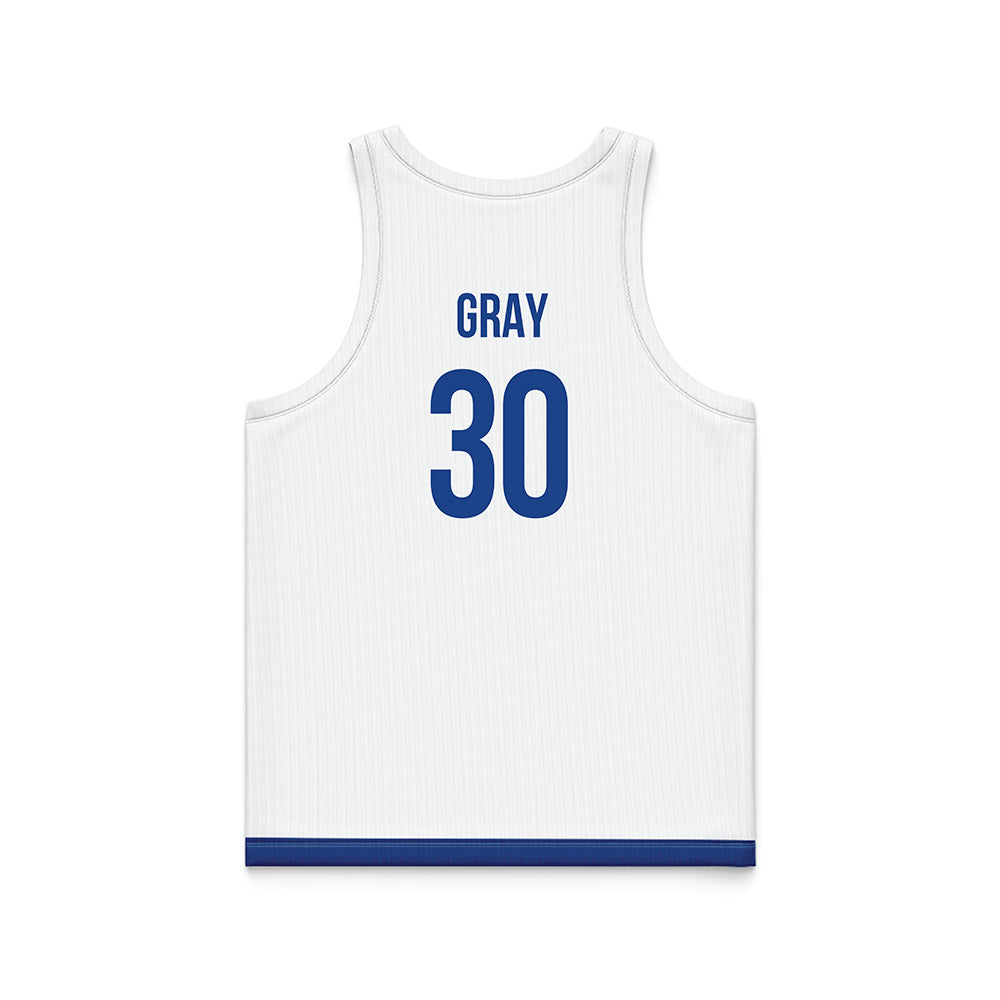 Drake - NCAA Women's Basketball : Taedyn Gray - White Basketball Jersey