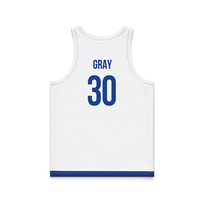 Drake - NCAA Women's Basketball : Taedyn Gray - White Basketball Jersey