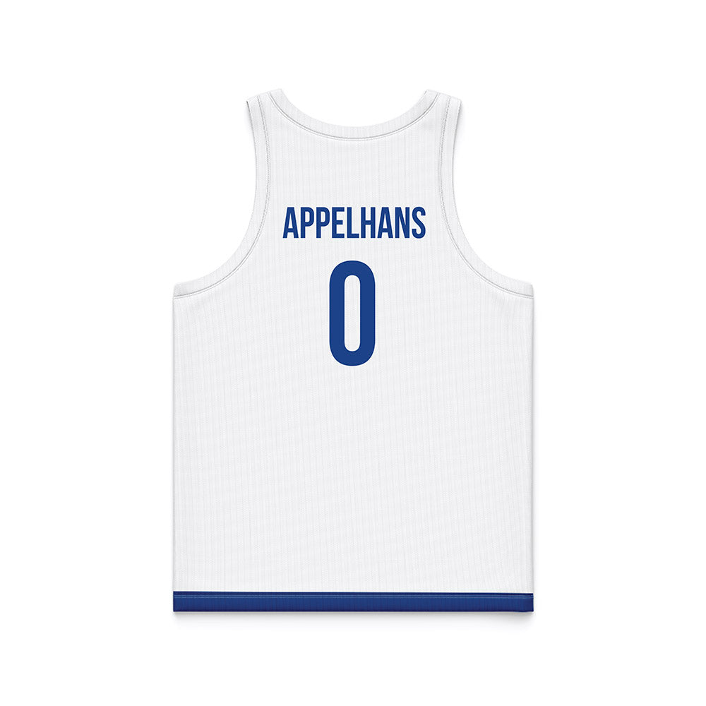 Drake - NCAA Men's Basketball : Braden Appelhans - White Basketball Jersey-1