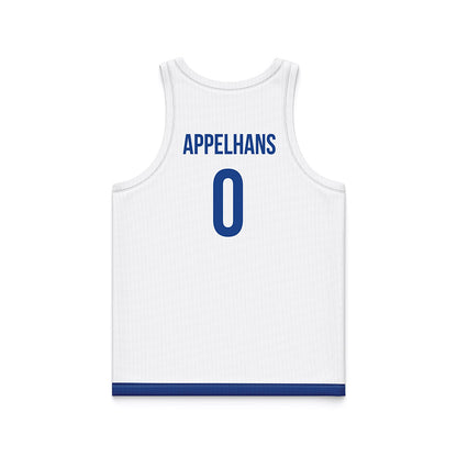 Drake - NCAA Men's Basketball : Braden Appelhans - White Basketball Jersey-1