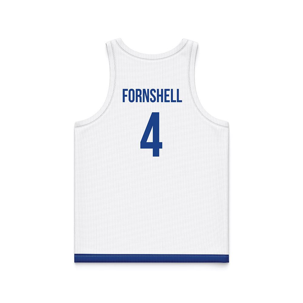 Drake - NCAA Women's Basketball : Shannon Fornshell - White Basketball Jersey