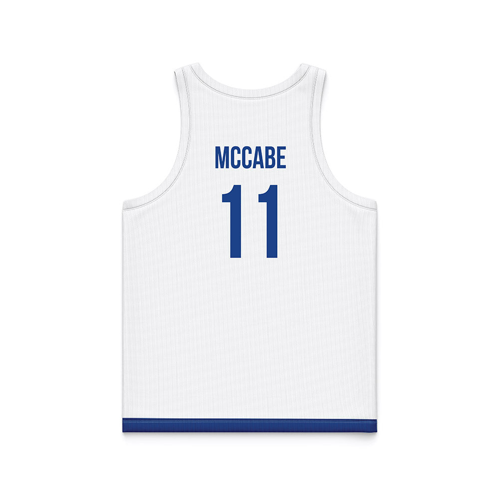 Drake - NCAA Women's Basketball : Peyton McCabe - White Basketball Jersey-1