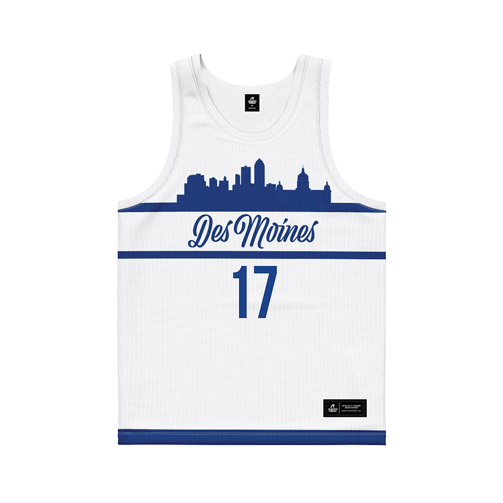 Drake - NCAA Women's Basketball : Anna Becker - White Basketball Jersey-0