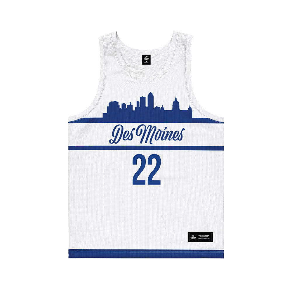 Drake - NCAA Men's Basketball : Mitch Mascari - White Basketball Jersey-0