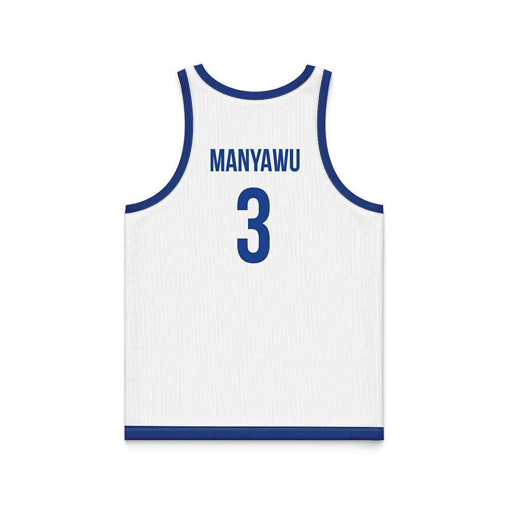 Drake - NCAA Men's Basketball : Cameron Manyawu - White Basketball Jersey-1