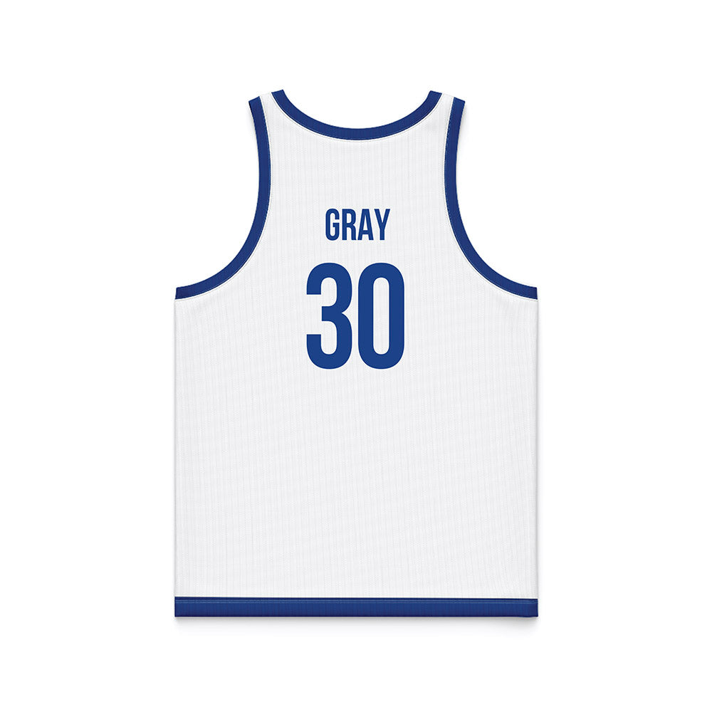 Drake - NCAA Women's Basketball : Taedyn Gray - White Basketball Jersey