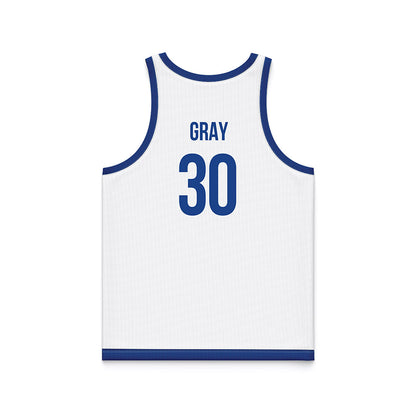 Drake - NCAA Women's Basketball : Taedyn Gray - White Basketball Jersey