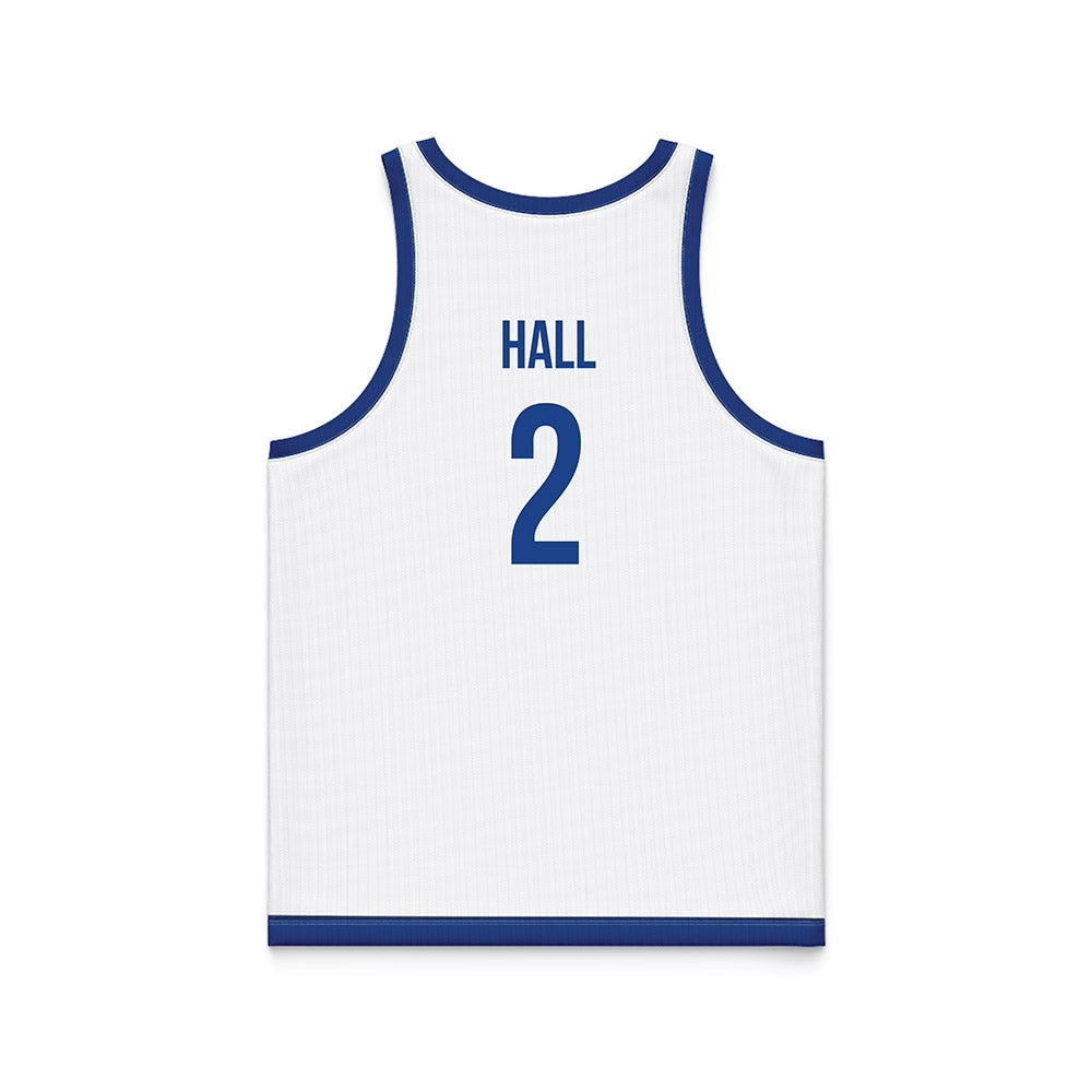 Drake - NCAA Men's Basketball : Brashon Hall - White Basketball Jersey