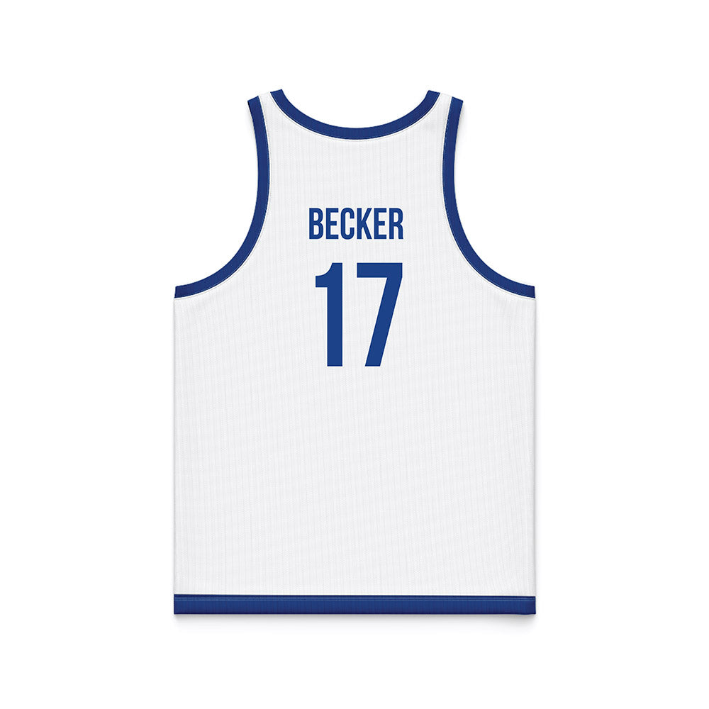 Drake - NCAA Women's Basketball : Anna Becker - White Basketball Jersey-1