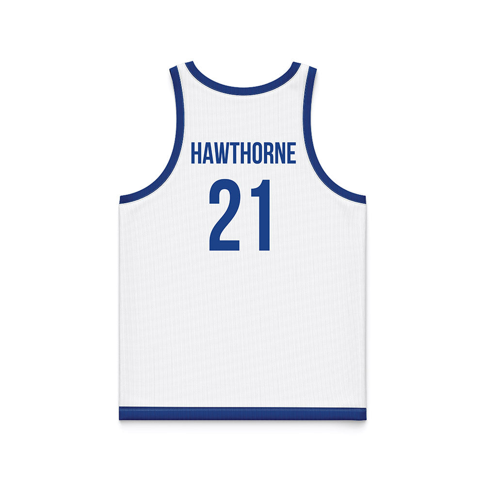 Drake - NCAA Women's Basketball : Ava Hawthorne - White Basketball Jersey