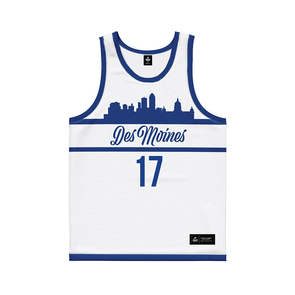Drake - NCAA Women's Basketball : Anna Becker - White Basketball Jersey-0