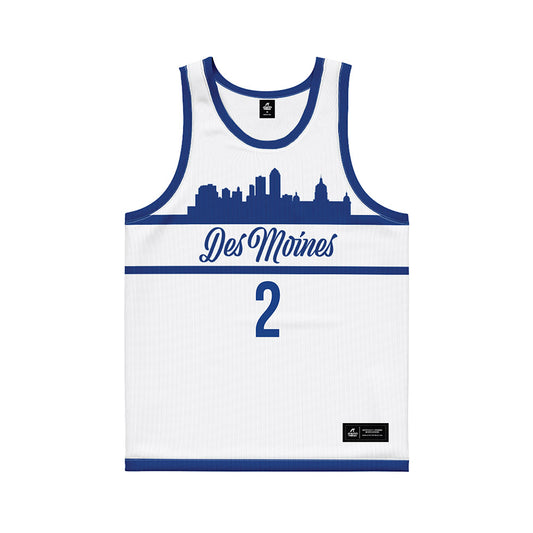 Drake - NCAA Men's Basketball : Brashon Hall - White Basketball Jersey