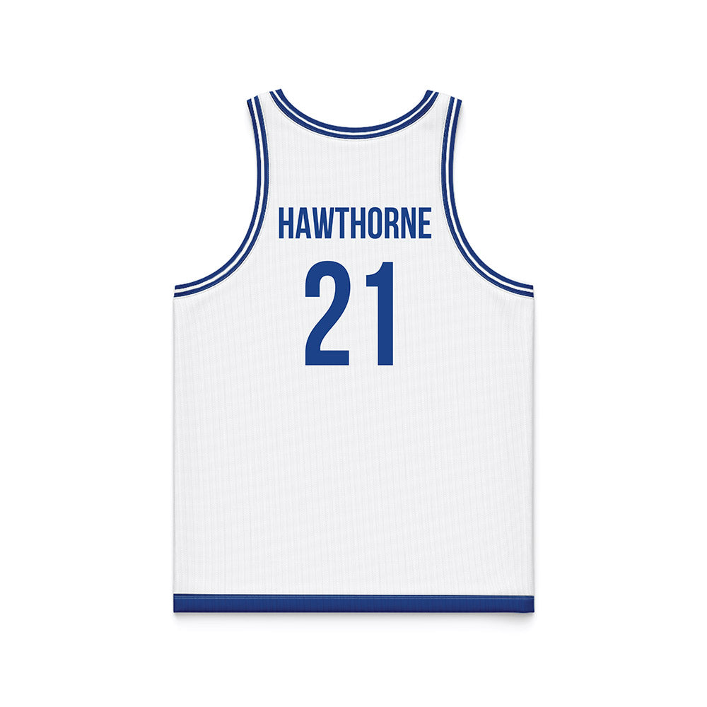 Drake - NCAA Women's Basketball : Ava Hawthorne - White Basketball Jersey