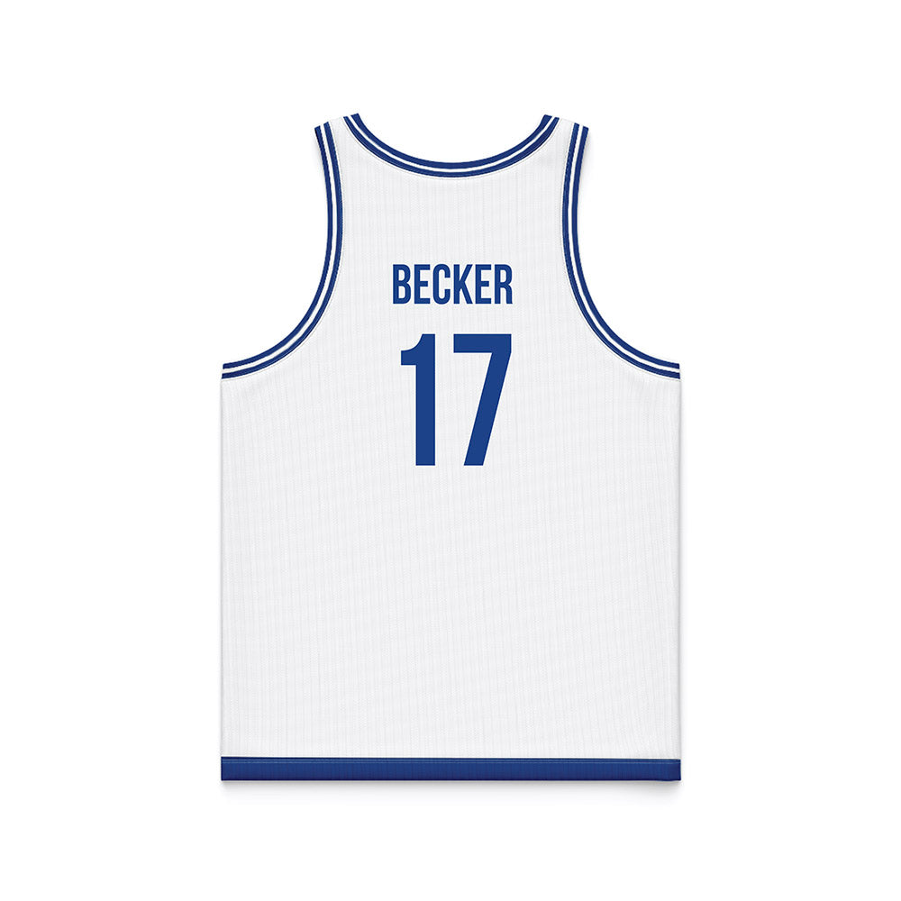 Drake - NCAA Women's Basketball : Anna Becker - White Basketball Jersey-1