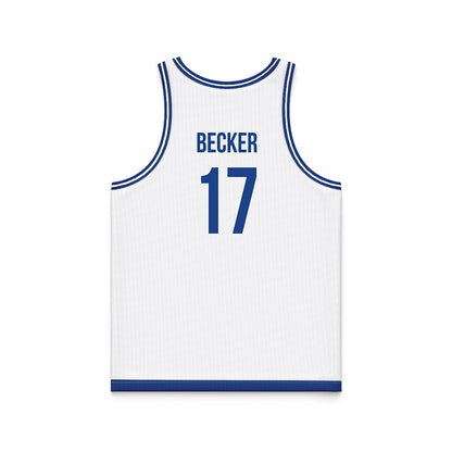 Drake - NCAA Women's Basketball : Anna Becker - White Basketball Jersey-1