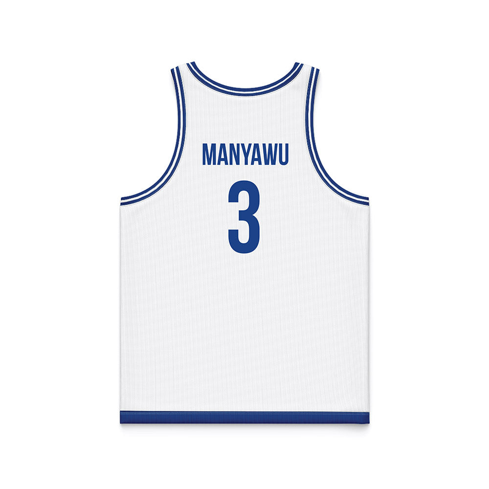 Drake - NCAA Men's Basketball : Cameron Manyawu - White Basketball Jersey-1