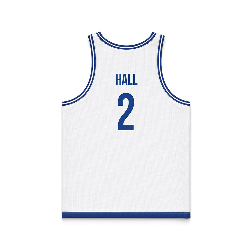 Drake - NCAA Men's Basketball : Brashon Hall - White Basketball Jersey