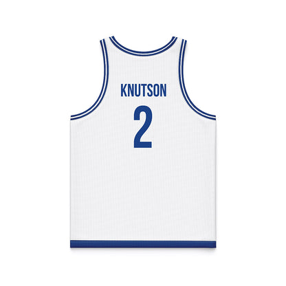 Drake - NCAA Women's Basketball : Grace Knutson - White Basketball Jersey