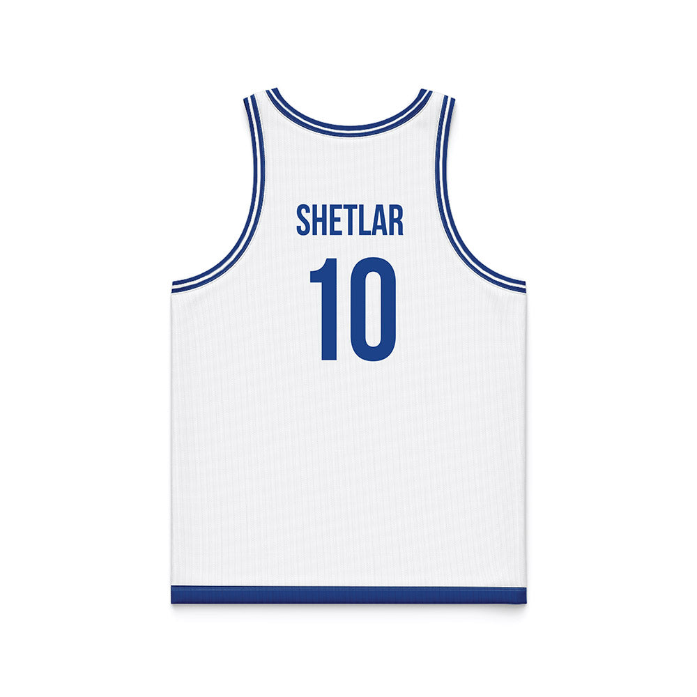 Drake - NCAA Men's Basketball : Eli Shetlar - White Basketball Jersey-1