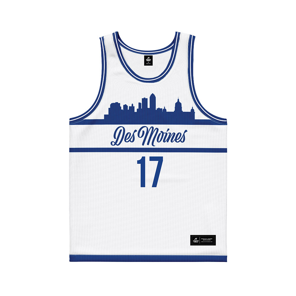 Drake - NCAA Women's Basketball : Anna Becker - White Basketball Jersey-0