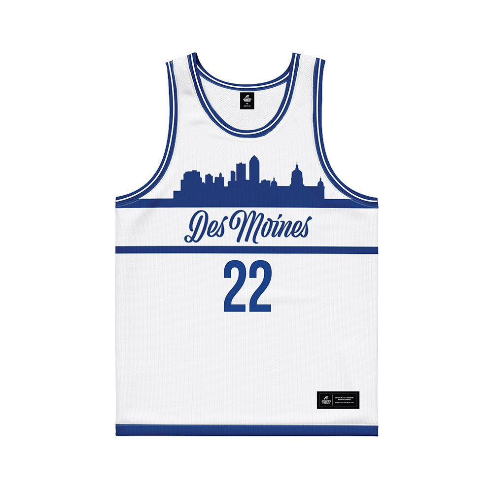 Drake - NCAA Men's Basketball : Mitch Mascari - White Basketball Jersey-0