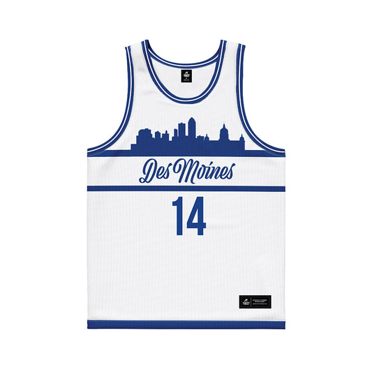 Drake - NCAA Women's Basketball : Anna Miller - White Basketball Jersey