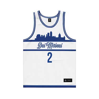 Drake - NCAA Men's Basketball : Brashon Hall - White Basketball Jersey