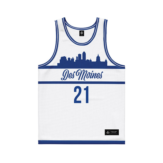 Drake - NCAA Men's Basketball : Andrew Alia - White Basketball Jersey-0