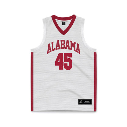 Alabama - NCAA Men's Basketball : Max Scharnowski - White Basketball Jersey-0