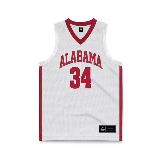 Alabama - NCAA Men's Basketball : Collins Onyejiaka - White Basketball Jersey-0