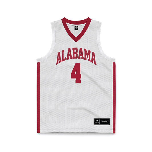 Alabama - NCAA Men's Basketball : Davion Hannah - White Basketball Jersey-0