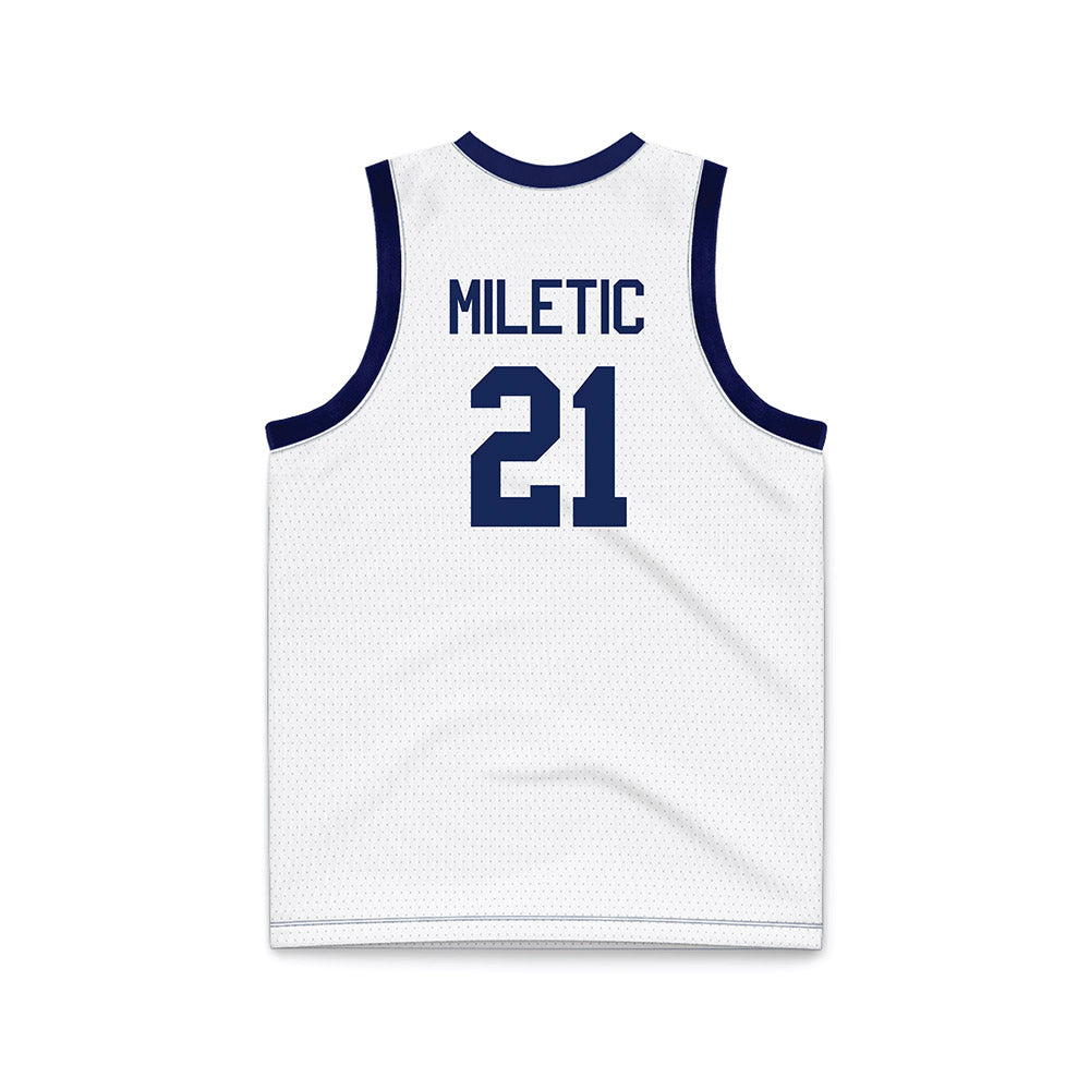 Marquette - NCAA Men's Basketball : Ian Miletic - White Basketball Jersey-1