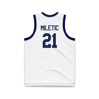 Marquette - NCAA Men's Basketball : Ian Miletic - White Basketball Jersey-1