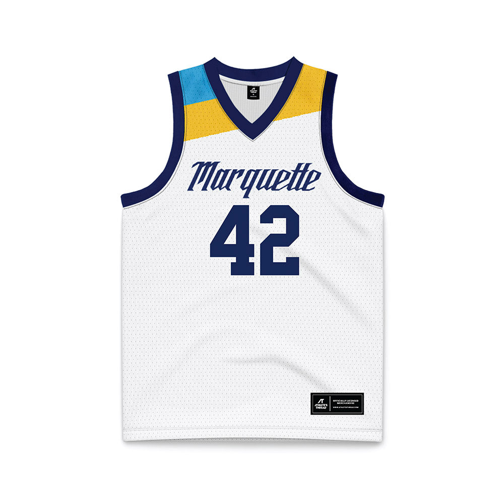 Marquette - NCAA Men's Basketball : Luke Jacobson - White Basketball Jersey