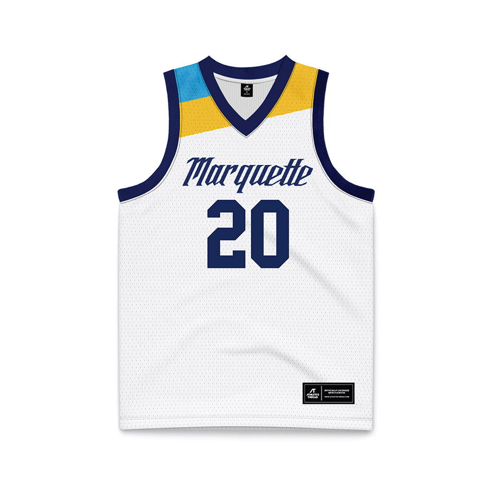 Marquette - NCAA Women's Basketball : Jordan Meulemans - White Basketball Jersey-0