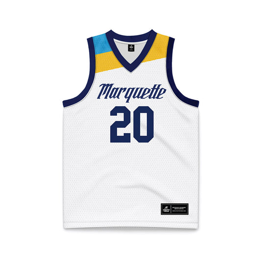 Marquette - NCAA Women's Basketball : Jordan Meulemans - White Basketball Jersey-0