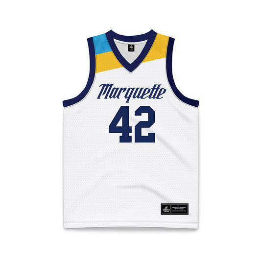 Marquette - NCAA Men's Basketball : Braeden Brenn - White Basketball Jersey-0