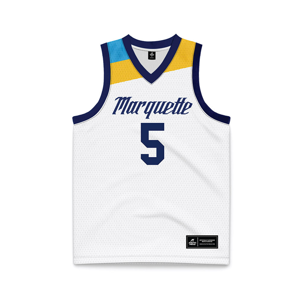Marquette - NCAA Women's Basketball : Charia Smith - White Basketball Jersey-0