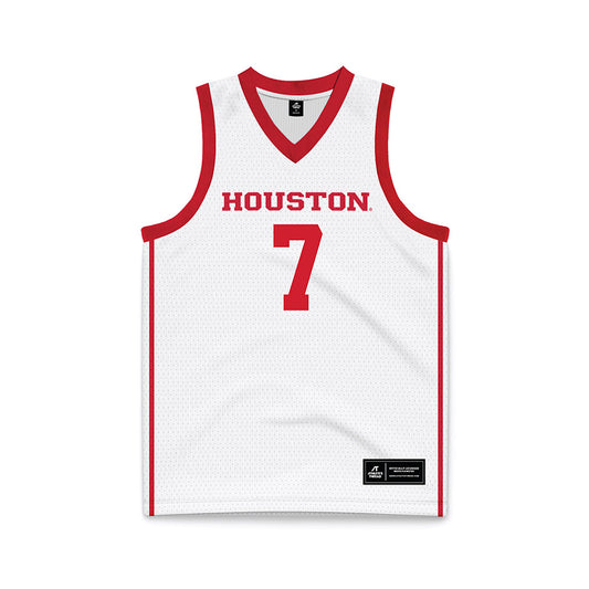Houston - NCAA Men's Basketball : Milos Uzan - White Basketball Jersey-0