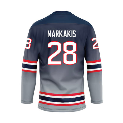 UConn - NCAA Women's Ice Hockey : Ellie Markakis - Grey Hockey Jersey-1