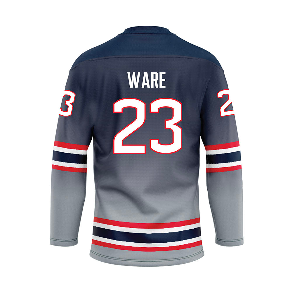 UConn - NCAA Women's Ice Hockey : Brianna Ware - Grey Hockey Jersey