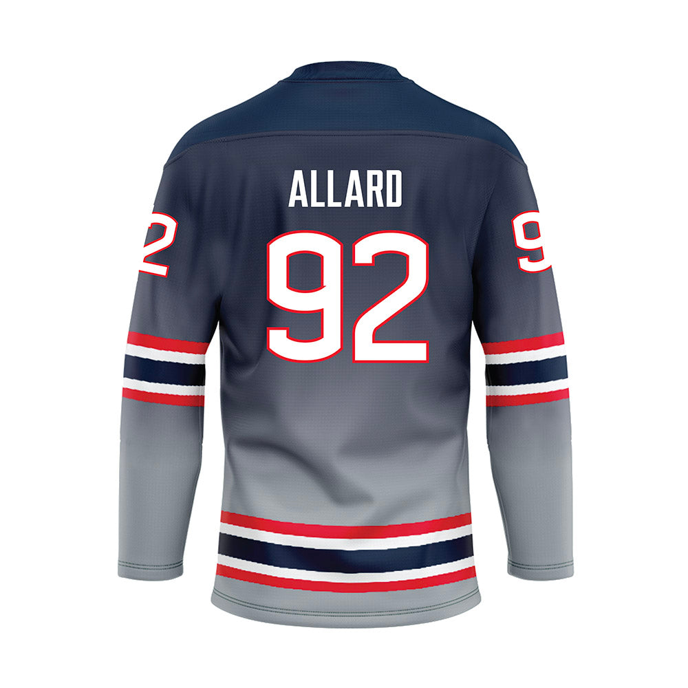 UConn - NCAA Women's Ice Hockey : Ashley Allard - Grey Hockey Jersey