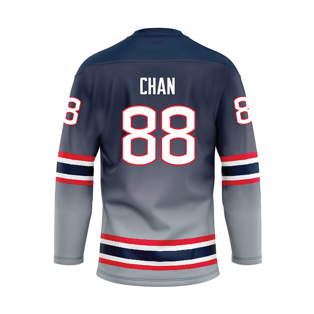 UConn - NCAA Women's Ice Hockey : Tia Chan - Grey Hockey Jersey