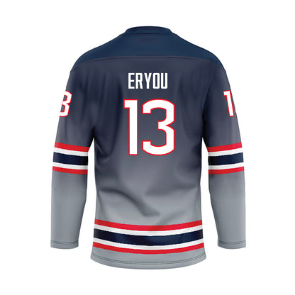 UConn - NCAA Women's Ice Hockey : Emma Eryou - Grey Hockey Jersey