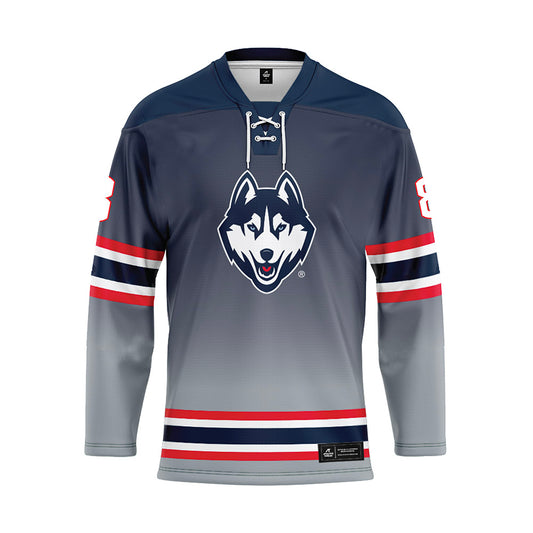 UConn - NCAA Women's Ice Hockey : Julia Pellerin - Grey Hockey Jersey-0