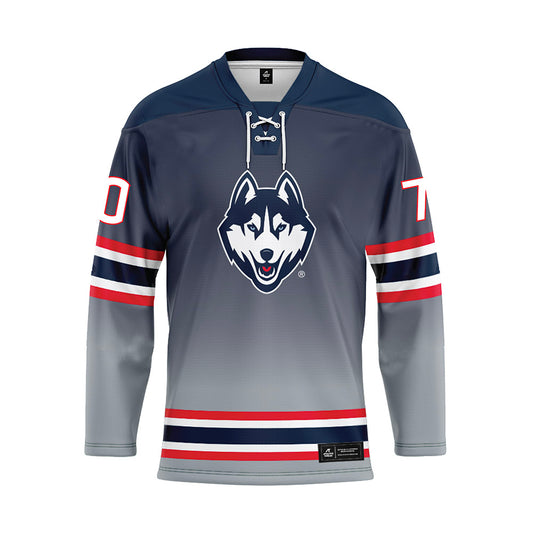 UConn - NCAA Women's Ice Hockey : Taylor Belchetz - Grey Hockey Jersey-0