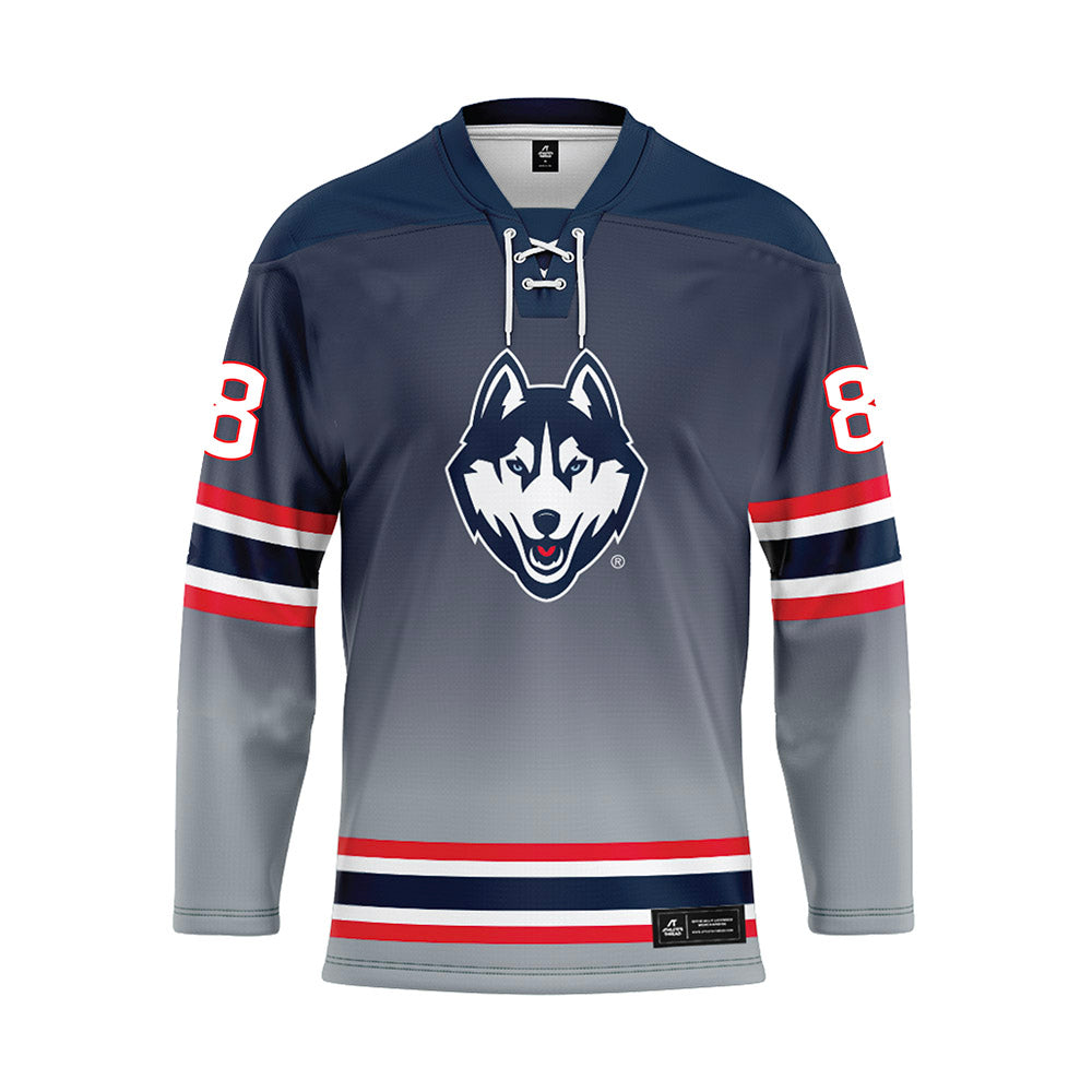 UConn - NCAA Women's Ice Hockey : Tia Chan - Grey Hockey Jersey