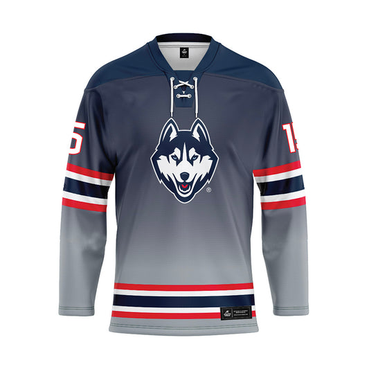 UConn - NCAA Women's Ice Hockey : Meghane Duchesne Chalifoux - Grey Hockey Jersey-0