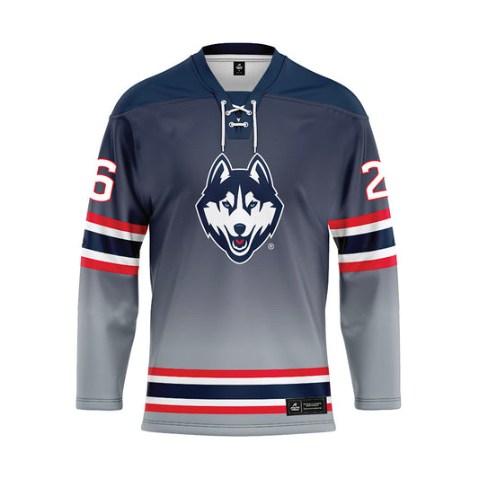 UConn - NCAA Women's Ice Hockey : Leila Ricciuti - Grey Hockey Jersey-0