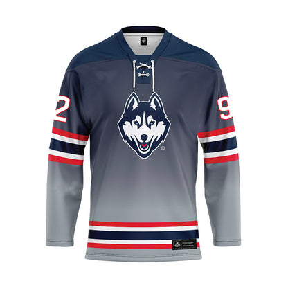 UConn - NCAA Women's Ice Hockey : Ashley Allard - Grey Hockey Jersey